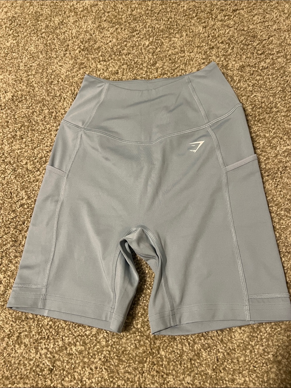 Gymshark High-Rise Bike Shorts in Pale Blue